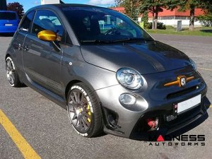 FIAT 500 Mirror Covers - Carbon Fiber - Yellow Candy